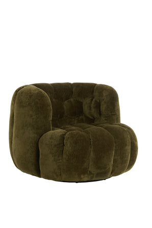 Armchair, Amara, olive green velvet