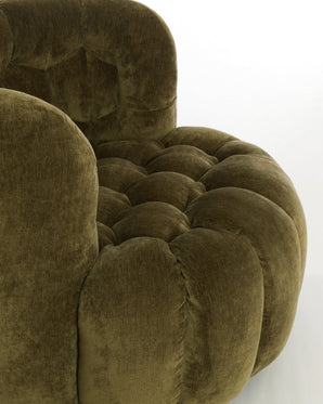 Armchair, Amara, olive green velvet