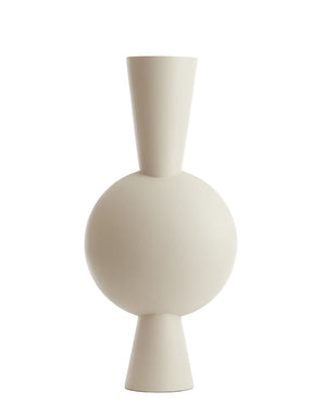 Oval metal vase - Kavandu, cream, 80cm