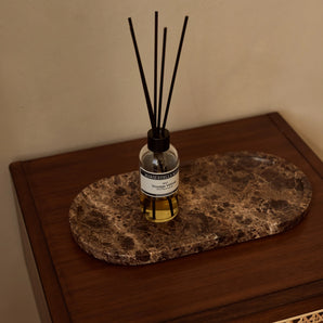 Tray Marble Brown oval 30x15cm