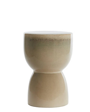 Footstool/side table Beige ceramic