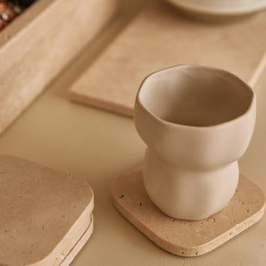 Coasters travertine 4-pack