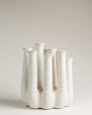 Coral design vase - Leanja, cream
