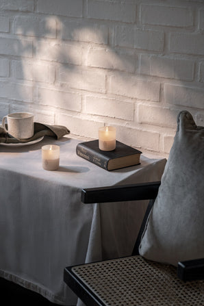 Candle lantern frosted, Vanilla, LED light