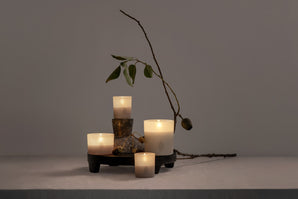 Candle lantern frosted, Vanilla, LED light