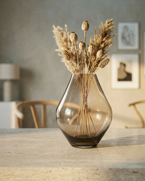 Stylish glass vase - Abby, amber, 28 cm