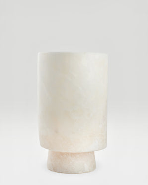 ALBA - ljuslykta i alabaster, vit, large