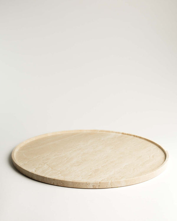 Tray, round, travertine 45cm