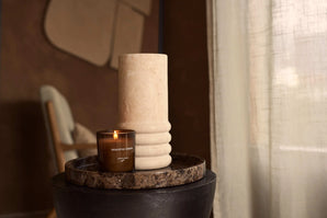 Tray Marble Round brown 30cm