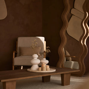 Tray, round, travertine 45cm