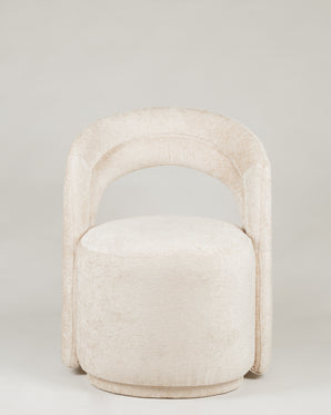 Armchair with arched backrest - Accent, textile, beige