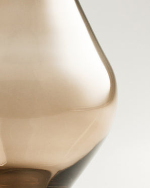 Stylish glass vase - Abby, amber, 24 cm