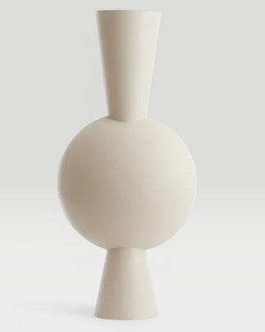 Kavandu - oval vas i metall, creme, 100cm