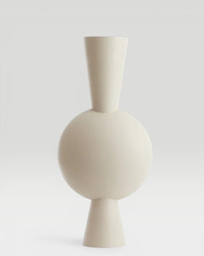 Kavandu - oval vas i metall, cream, 80cm