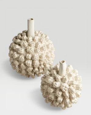 Coral designed ceramic vase - Saki, white, large