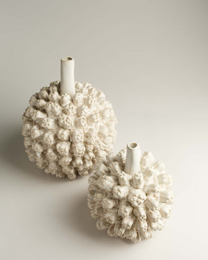 Coral designed ceramic vase - Saki, white, small