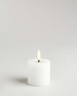 LED block candle with melted candle look – Smooth, 5 x 4.5cm
