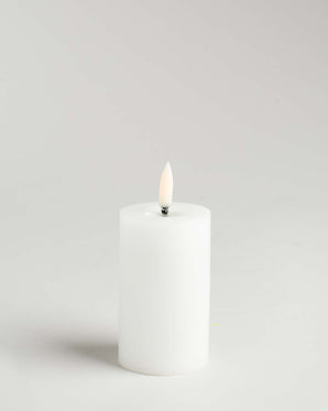 LED block candle with melted candle look – Smooth, 5 x 7.5cm