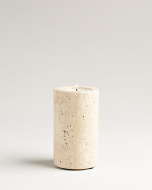 Candle lantern travertine L