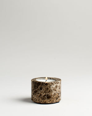 Candle lantern, marble, brown S
