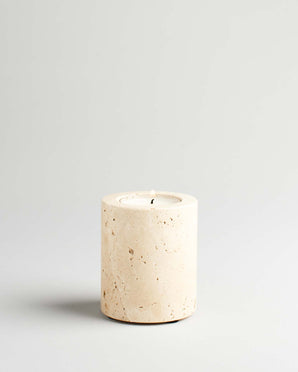 Candle lantern travertine