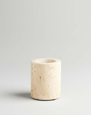 Candle lantern travertine
