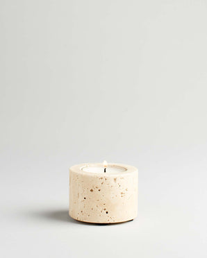 Candle lantern travertine