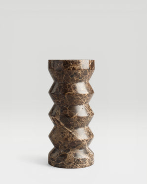 Rhombus - ljusstake i brun marmor, 35cm