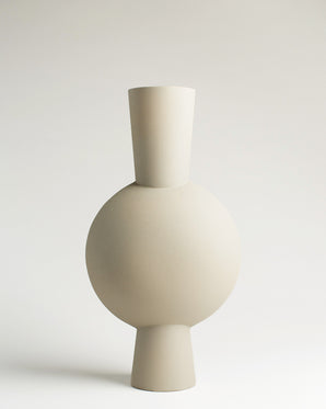 Oval metal vase - Kavandu, light grey, 40cm