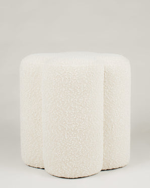 Nalani pouf in cream bouclé
