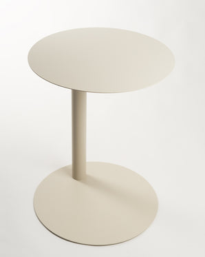 Round metal side table - Round, beige