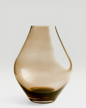 Stylish glass vase - Abby, amber, 24 cm
