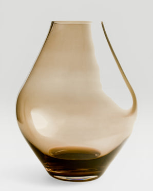 Stylish glass vase - Abby, amber, 28 cm