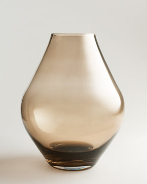 Stylish glass vase - Abby, amber, 28 cm