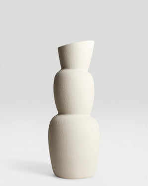 Vase Aram in fine ceramic cream 14x37cm
